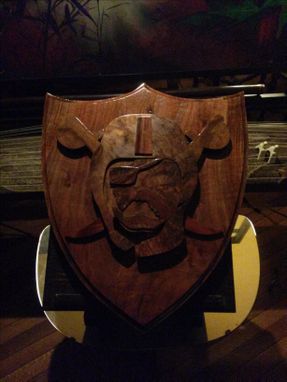 Custom Made Abstract Solid Walnut Raiders Shield