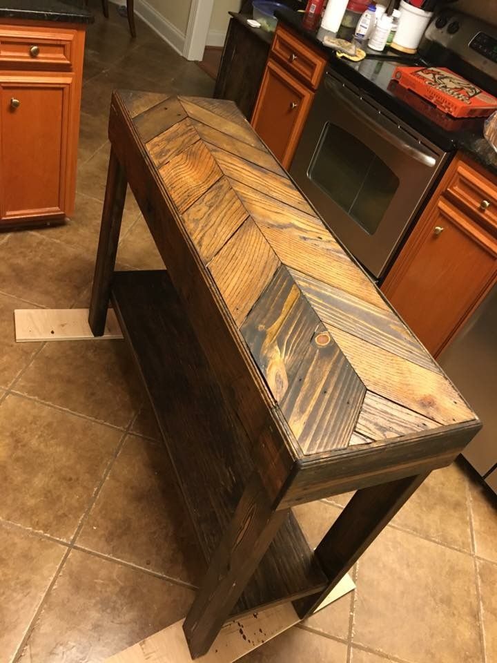 Buy Custom Made Chevron Tables, made to order from Ryan's Rustic