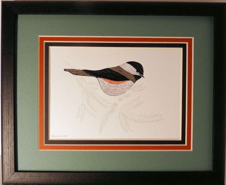 Custom Made Chickadees -  Quilled And Framed Wall Art New Hampshire Chickadees
