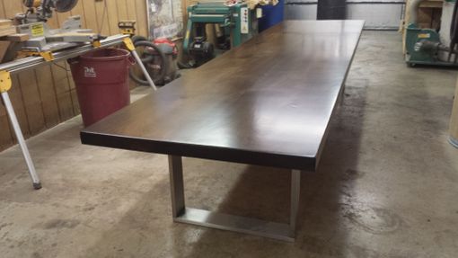 Custom Made 16' Custom Elite Walnut Table Stainless Steel Base