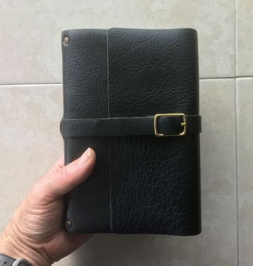 Custom Made A Simple Sturdy Leather Journal, Or Diary -- With Lined Pages, And Belt And Buckle Closure!