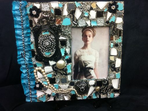 Custom Made Tiffany Theme Mosaic Wedding Frame For 5x7 Photo