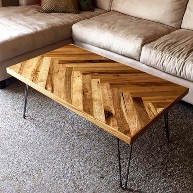 Custom Made Herringbone Coffee Table