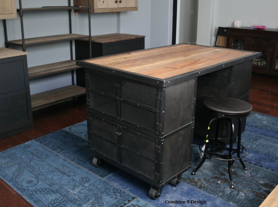 Buy Custom Kitchen Island. Reclaimed Wood Work Station. Rustic Bar