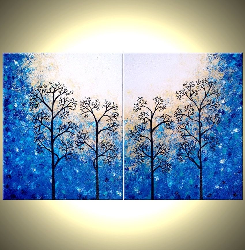 Buy Hand Crafted Trees Painting, Abstract Landscape, Original Large