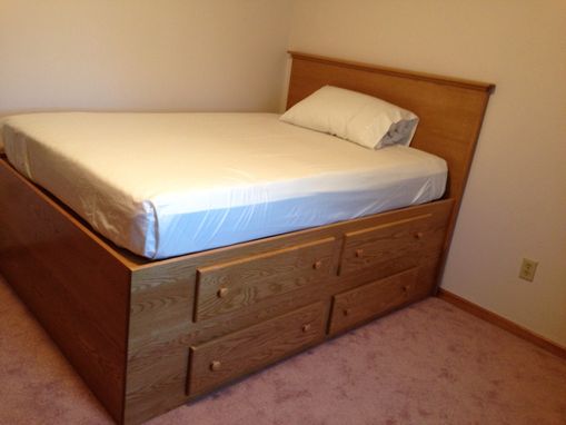 Custom Made Solid Oak 2 Tier Captains Bed