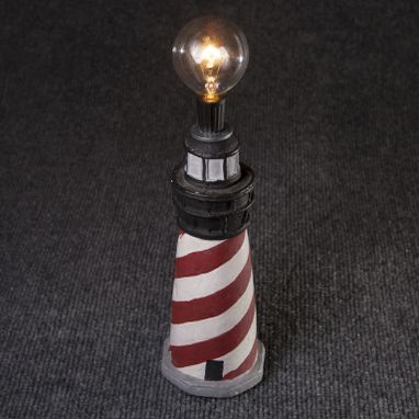 Custom Made Unique Mini Lighthouse Upcycled Lamp