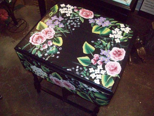 Custom Made Painted Drop-Leaf Table