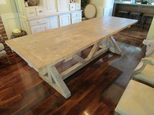 Custom Made Reclaimed Wood Dining Table And 2 Leaves