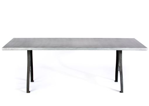 Custom Made Zinc Table  Zinc Dining Table - Williamsburg  Zinc Top Table