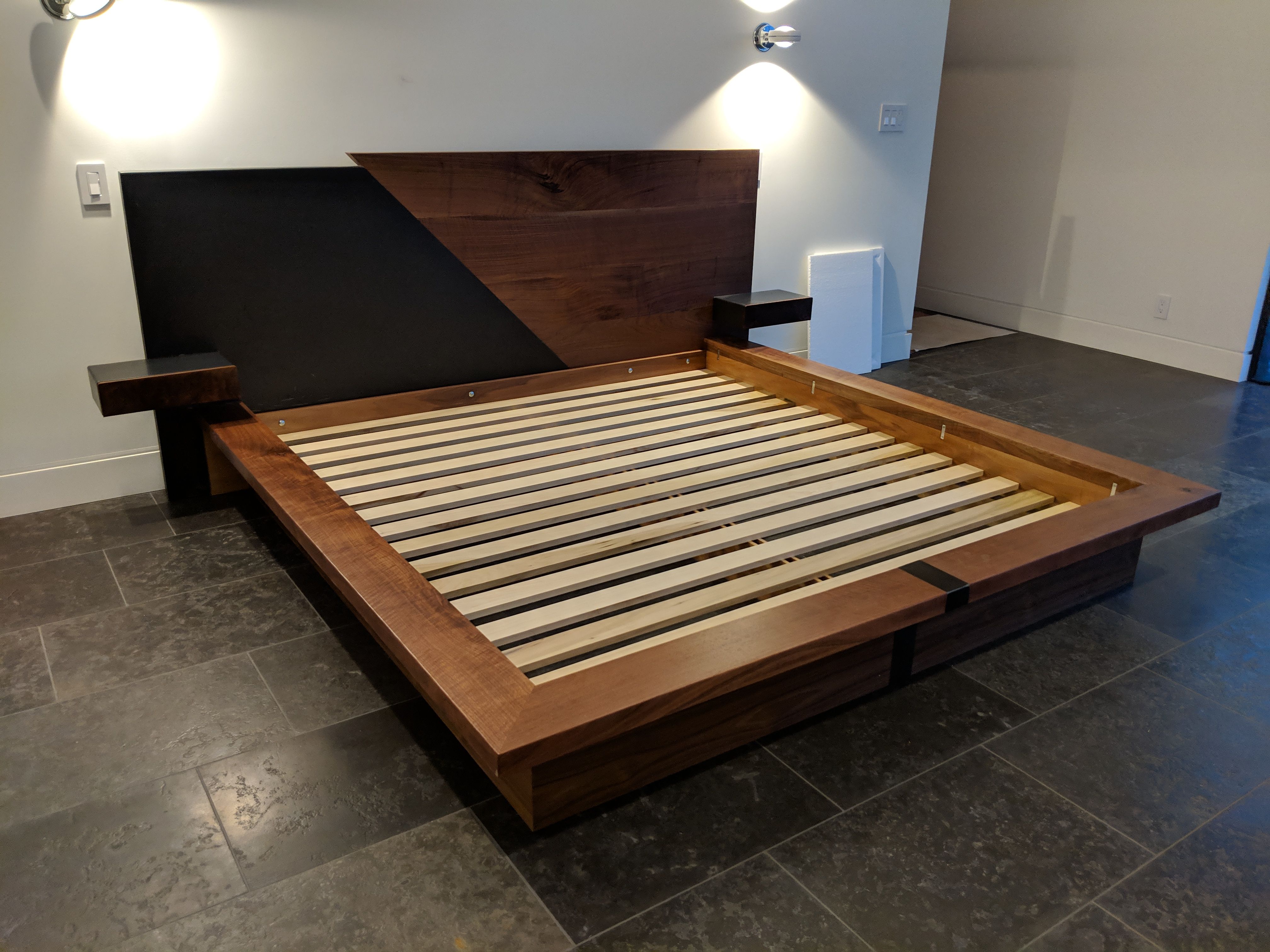 Custom Made Walnut And Steel Bed by Donald Mee Designs | CustomMade.com