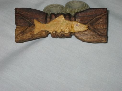 Custom Made Bow Tie - Maple Fish On Black Walnut