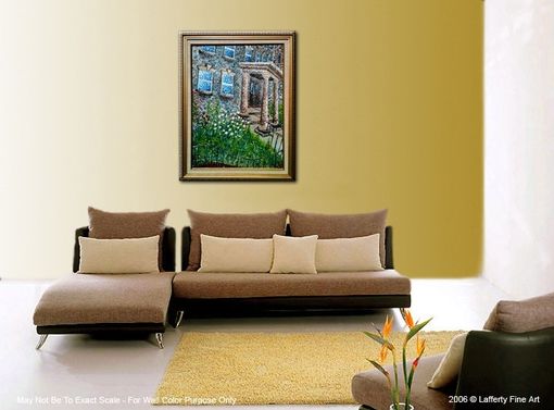 Custom Made Original Abstract Green Impasto Church Garden Daisies Impressionist Textured Rectory Painting