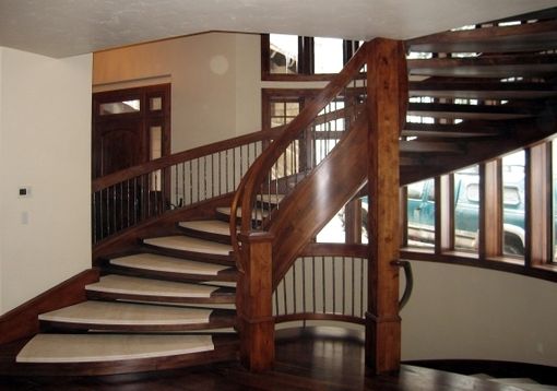 Custom Made Soapstone & Wood Custom Staircase