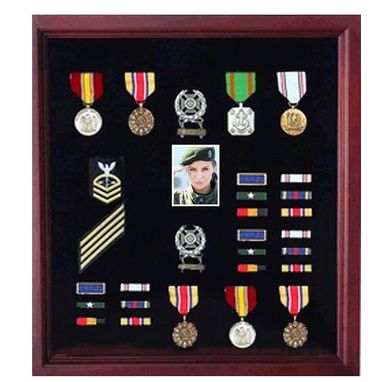 Custom Made Photo And Medal Display Case, Military Medal Frame With Photo