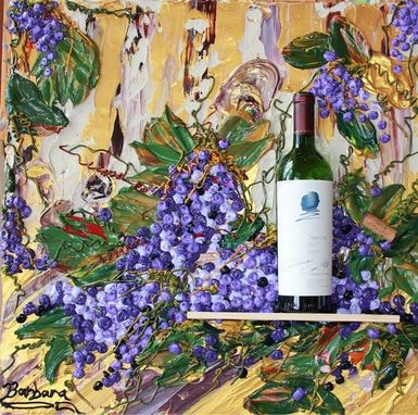 Custom Made "Opus One Wine Art" Impasto Painting