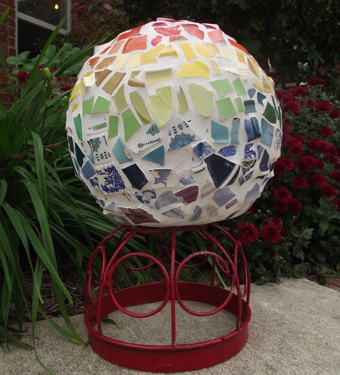 Hand Crafted Mosaic Garden Ball by Vintage Butterfly Mosaics