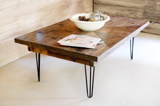 Custom Made Industrial, Mid Century Modern Wood Coffee Table