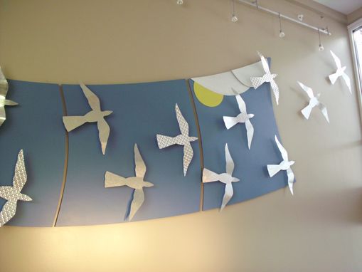 Custom Made "Soaring Birds" 16 Ft. Wall Sculpture