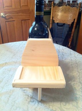 Custom 2 Bottle Table Top Wooden Wine Rack &amp; Condiment 