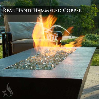 Custom Made 60 Inch By 26 Inch Largo Moreno Hand Hammered Copper Fire Pit