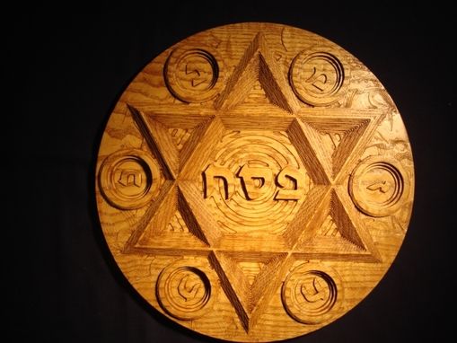 Custom Made Large Ash Seder Plate With Paisley Background
