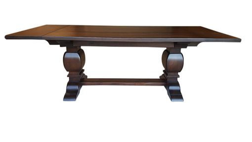 Custom Made Rustic Walnut Trestle Table