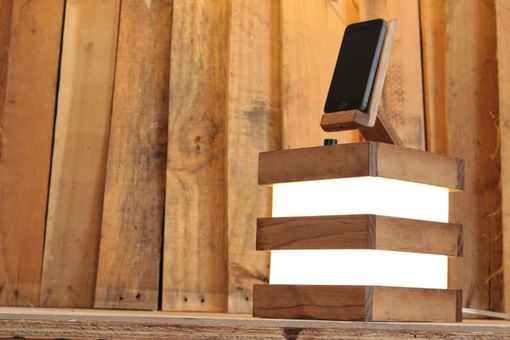 Custom Made Woodwarmth Table & Bedside Lamp + Phone Dock