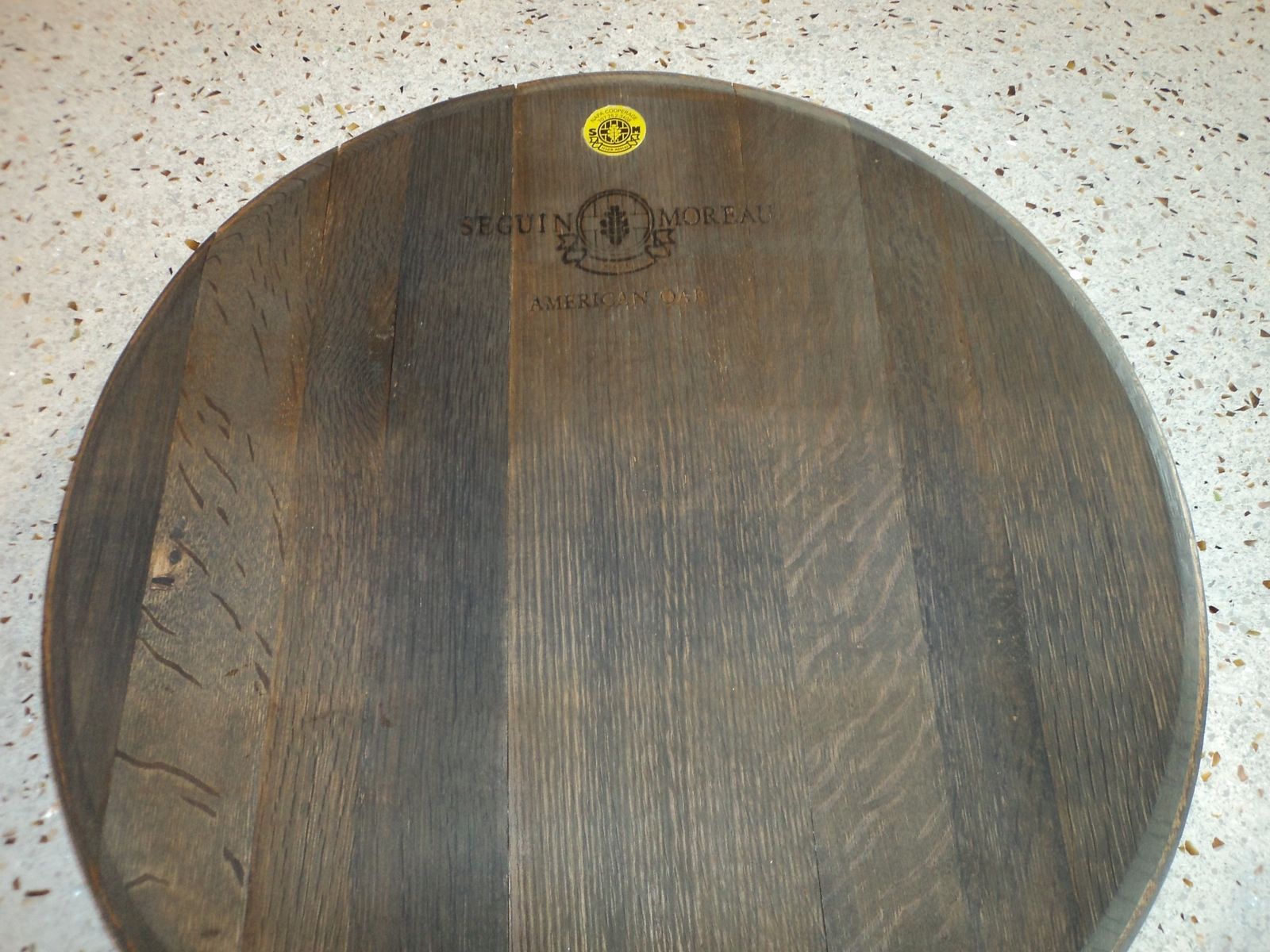 Custom Wine Barrel End Lazy Susan by Sandman Woodworks
