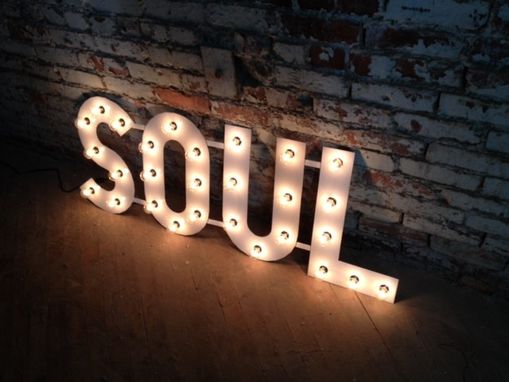 Custom Made Metal Letters Soul Light Fixture 18 Inch Tall Marquee Signage