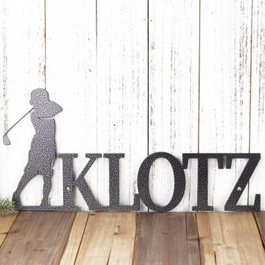 Custom Made Personalized Golf Name Sign, Boy Golfer, Metal Wall Art, Golf Sign, Metal Sign, Custom Sign
