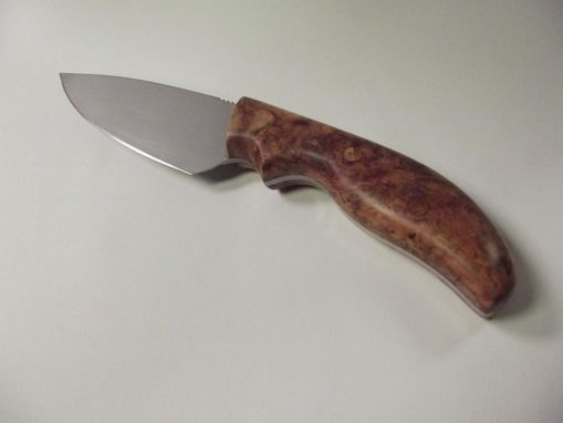 Custom Made Cherry Burl  Drop Point Knife