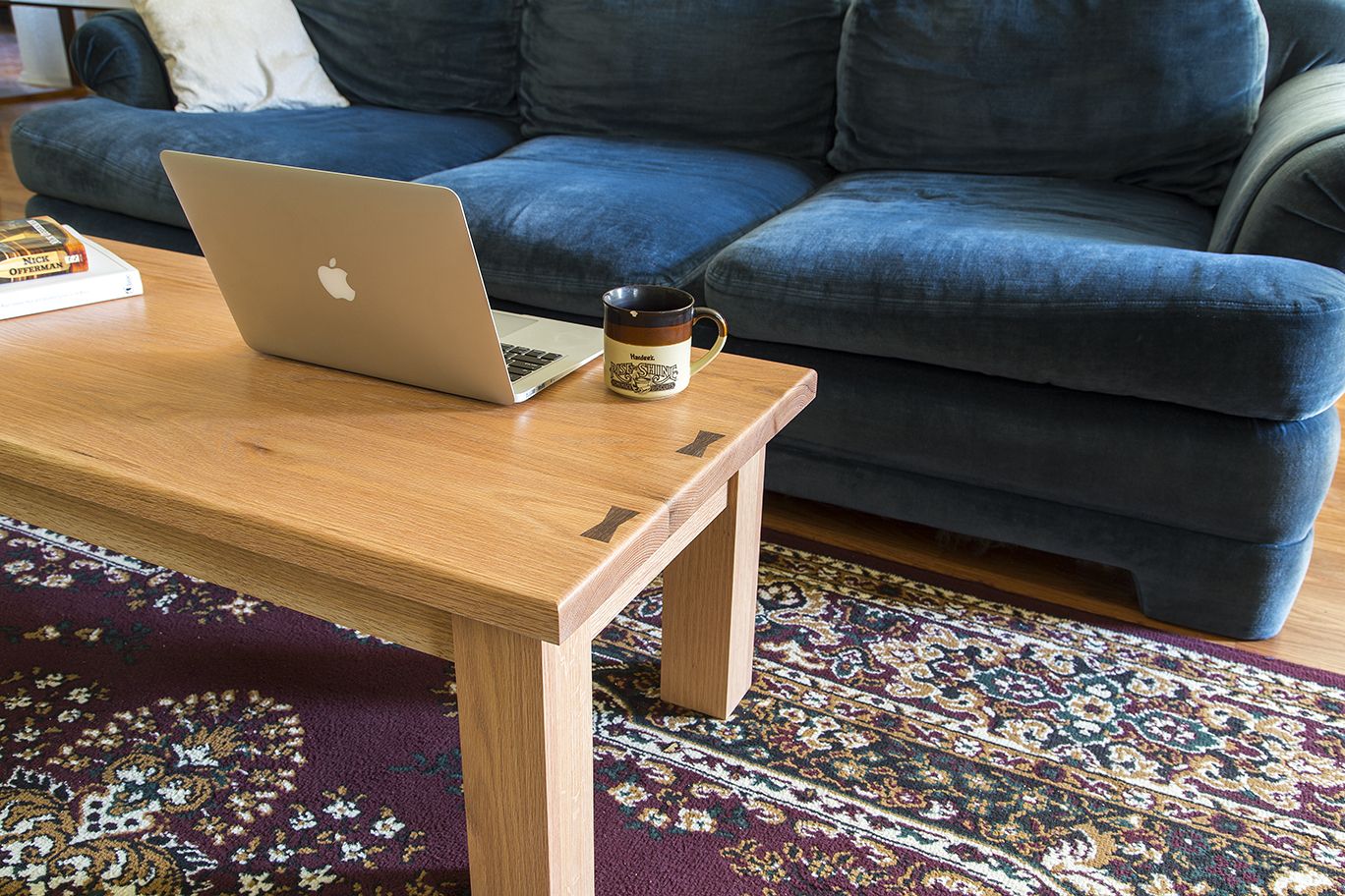 Buy Custom Made Red Oak Coffee Table, made to order from The Gudde