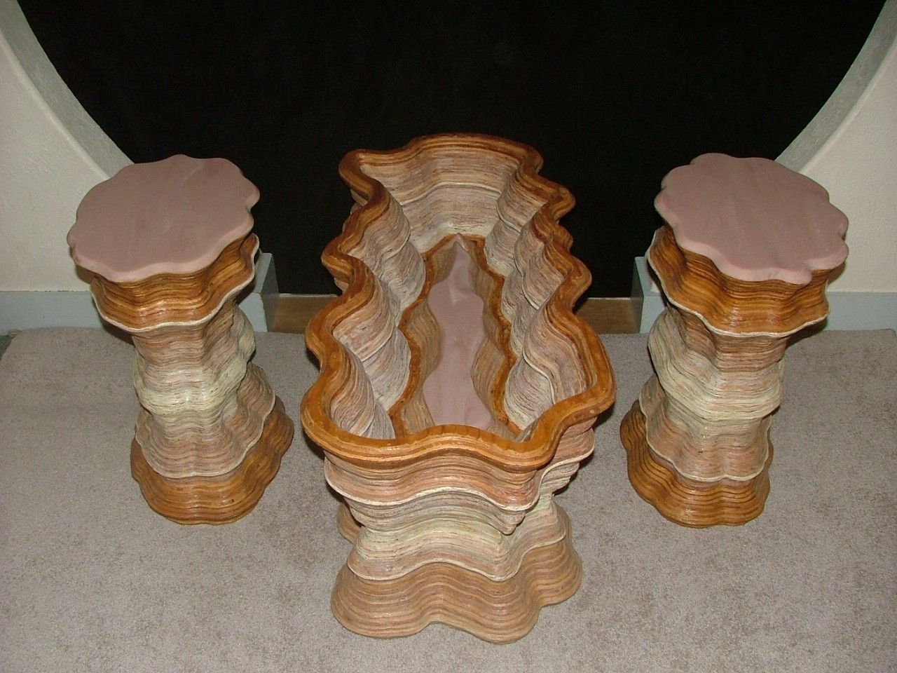 Custom Set Of 3 Occasional Tables by One Of A Kind Works Of Wood