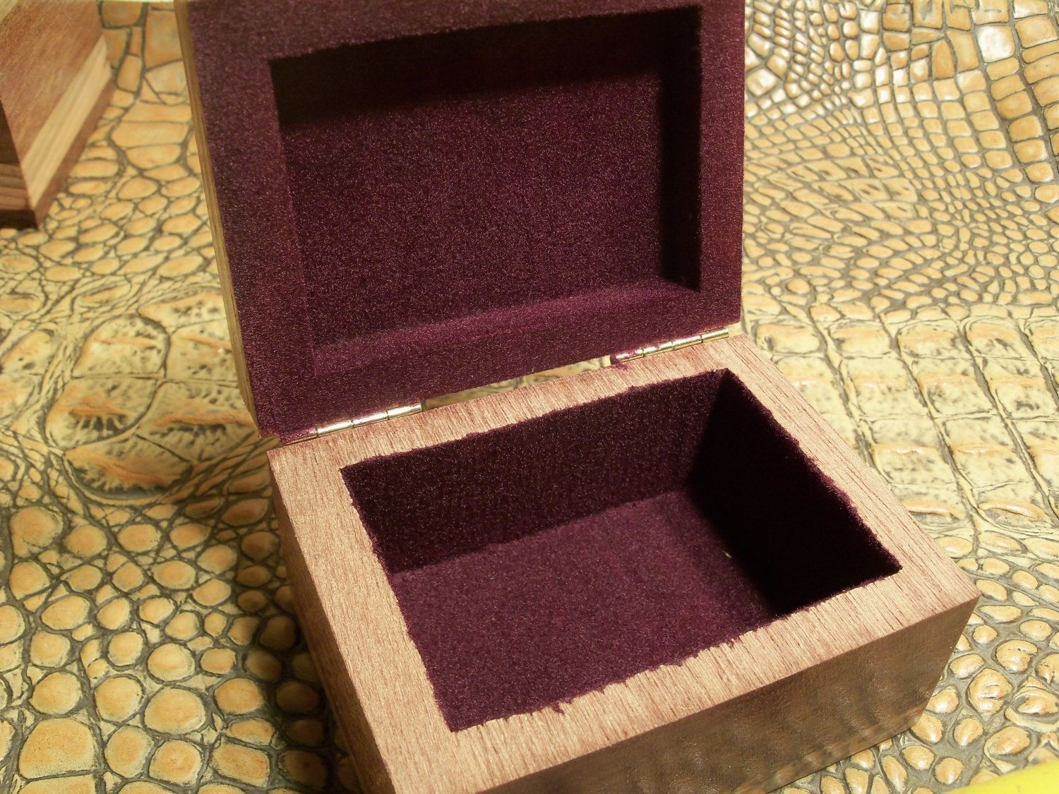 Buy Hand Made Wooden Trinket Box With Hinge Lid And Inlay, made to