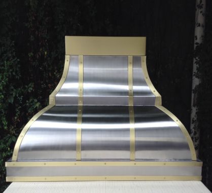 Custom Made Amoretti Brothers Stainless Steel And Brass Range Hood - Michelle