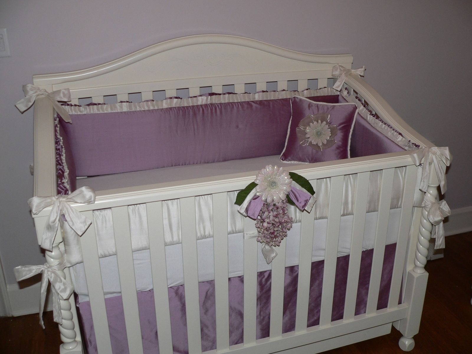 Custom Made Simply Silk Crib Bedding by Caty's Cribs