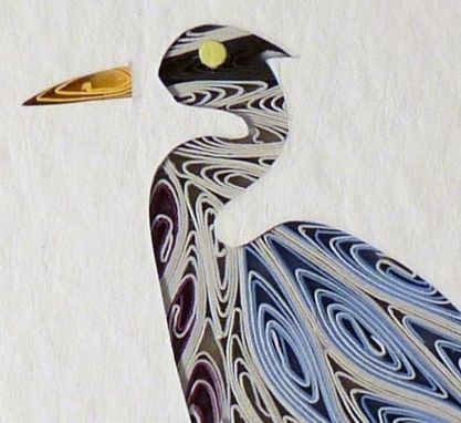 Custom Made Quilled Heron Little One Wall Art