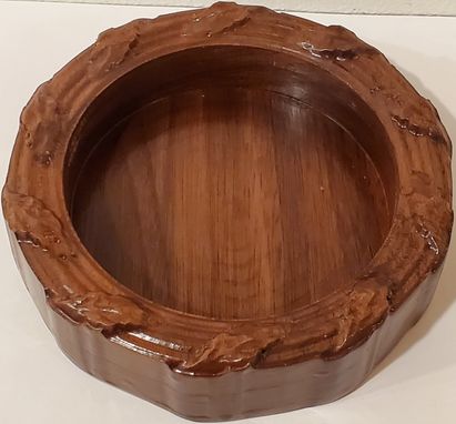 Custom Made Wooden 3-Wick Candle Holder Wreath - Wreath Carving Wooden Candle Holder - Round Pillar Candleholder