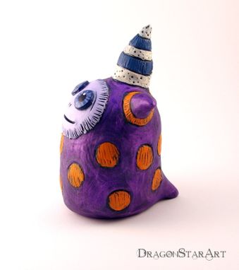 Custom Made Purple Monster Sculpture Tangerine And Violet Figurine