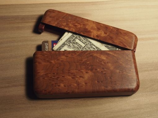 Custom Made Redwood Burl Wallet And Business Card Holder