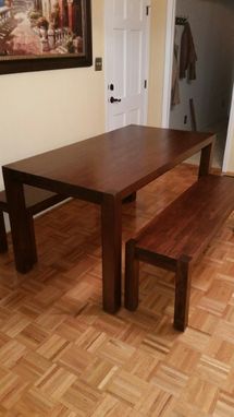 Custom Made Custom Simple Dining Table With Matching Benches