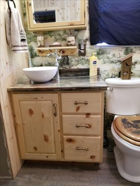 Hand Made Knotty Pine Bathroom Vanity By Harry S Cabin Furniture