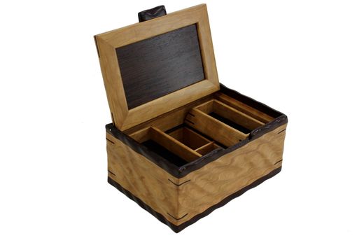 Custom Made Sculpted Men's Valet & Watch Box | Solid Cherry And Wenge