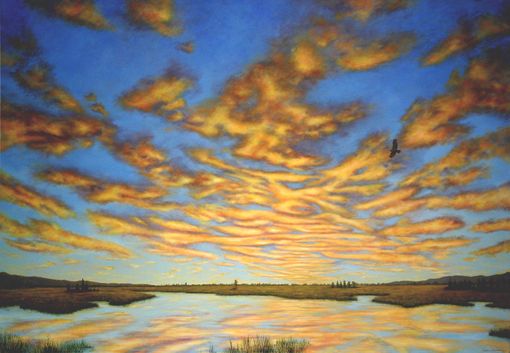Custom Made Sunset Over The Lake Mural On Canvas By Visionary Mural Co.
