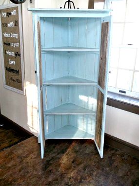 Custom Made Rustic And Distressed Corner Cabinets