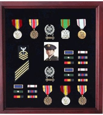 Custom Made Extra Large Medal Display Case Cherry Finish