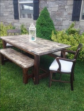 Custom Made Classic Farm Table And Benches