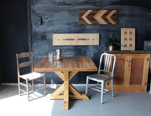 Custom Made Rustic Reclaimed & Sustainably Harvested Wood Kitchen Trestle Table