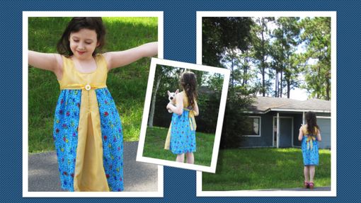 Custom Made Girls Empire Sunshine & Flowers Everyday Dress